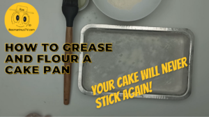How grease flour cake pan